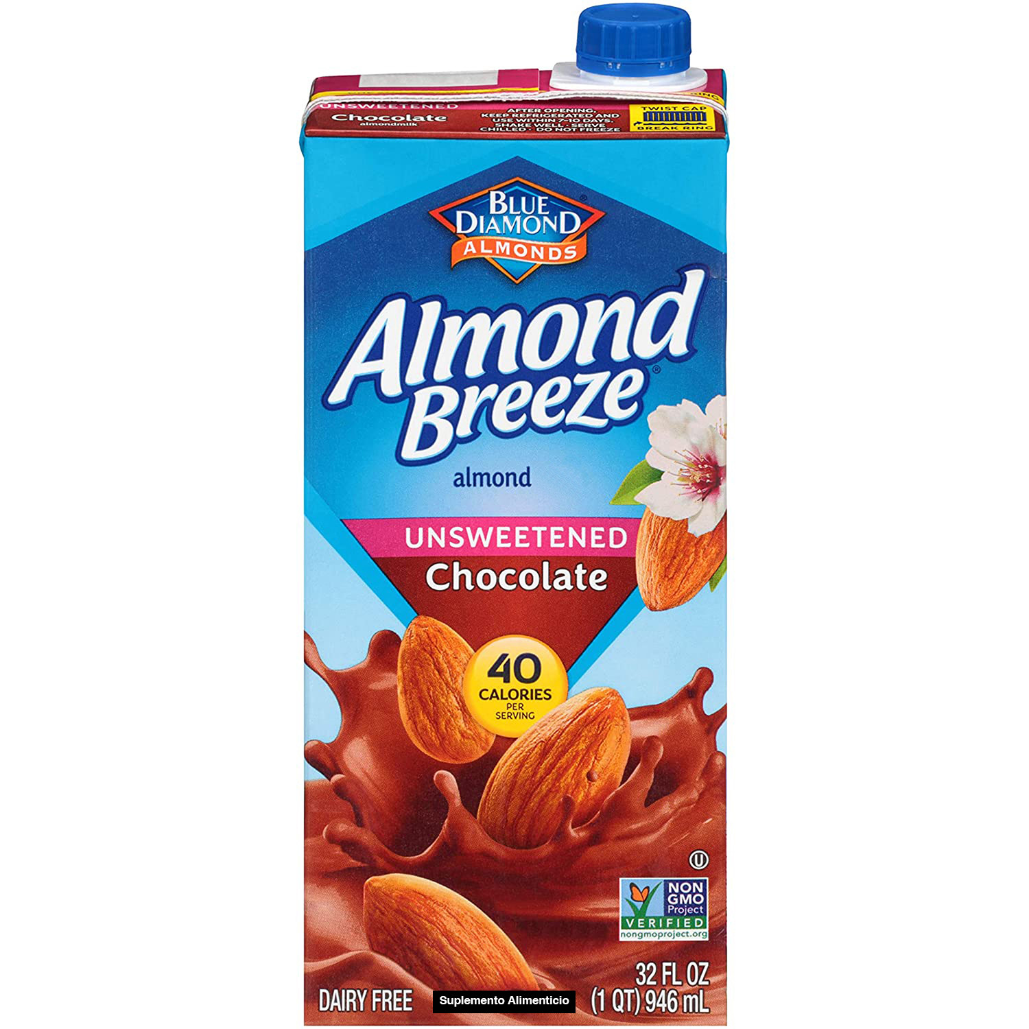 BEBIDA VEGETAL DE ALMENDRA CHOCOLATE S/AZÚCAR 946ML