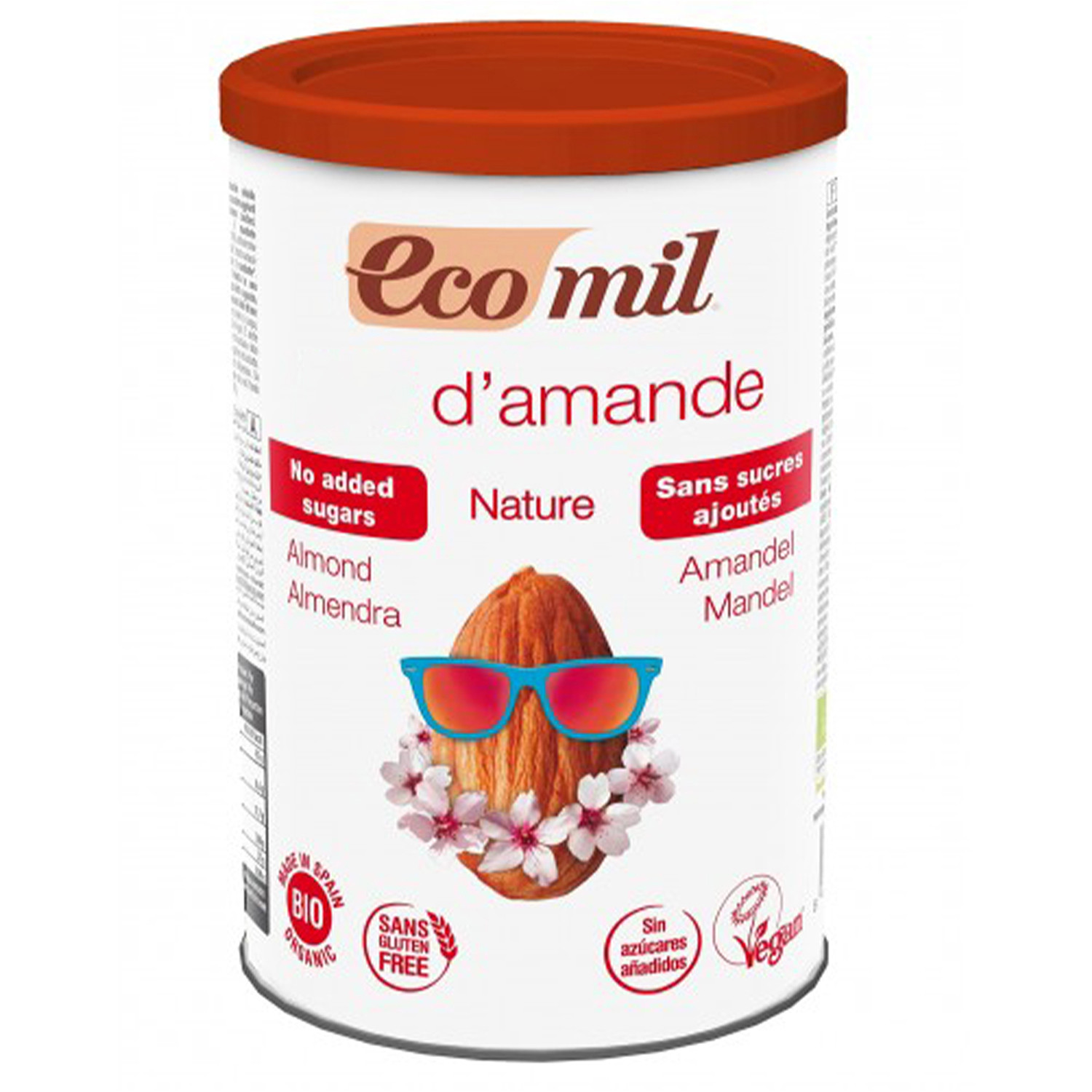 BEBIDA VEGETAL EN POLVO DE ALMENDRA SIN AZÚCAR ORGÁNICO 400G